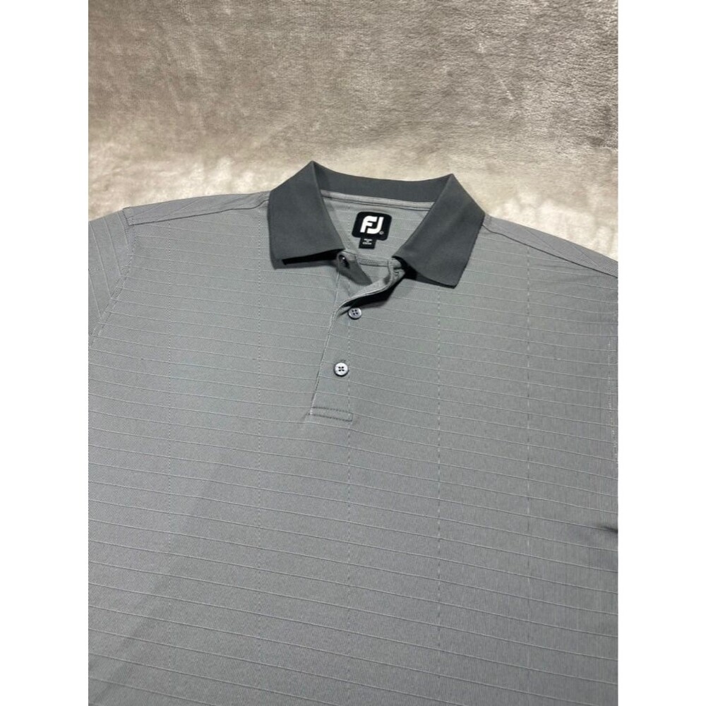 FootJoy Golf Polo Shirt Men Large Gray Outdoor Activewear Performance Sleeeve